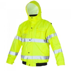 KFLASH SHORT żółta - KURTKA ODBLASKOWA OSTRZEGAWCZA ZIMOWA