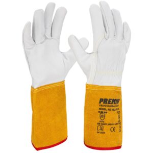 RS YELLOW KEVLAR PREMIUM KOZIA SKÓRA RĘKAWICE SPAWALNICZE