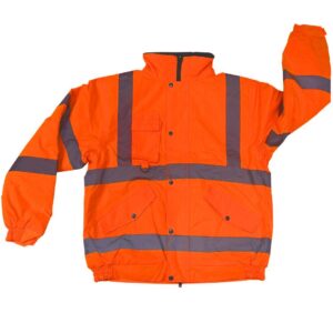 HYPERION ORANGE - KURTKA ZIMOWA ODBLASKOWA OSTRZEGAWCZA KRÓTKA