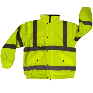 HYPERION YELLOW - KURTKA ZIMOWA ODBLASKOWA OSTRZEGAWCZA KRÓTKA